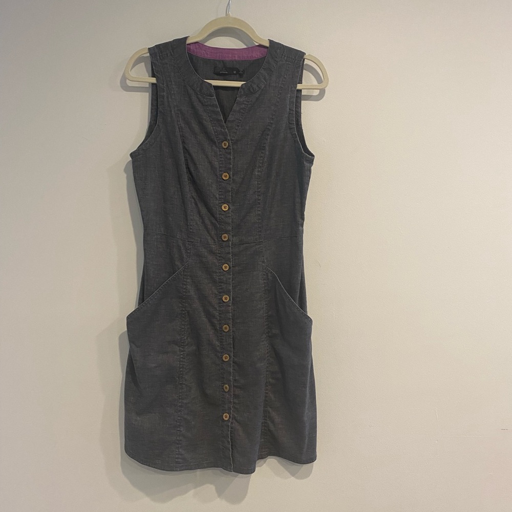Prana Button Front Dress Recycled Hemp Blend